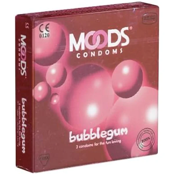 Moods Bubblegum Dotted Condoms, 3 Count