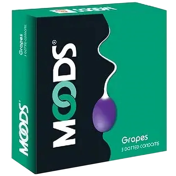 Moods Grapes Dotted Condoms, 3 Count