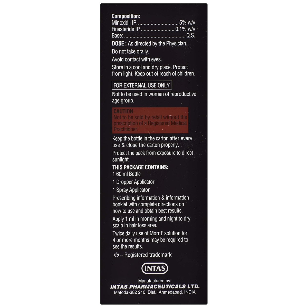 Morr F 5% Topical Solution 60 ml, Pack of 1 SOLUTION Morr F 5% Topical Solution 60 ml, Pack of 1 SOLUTION