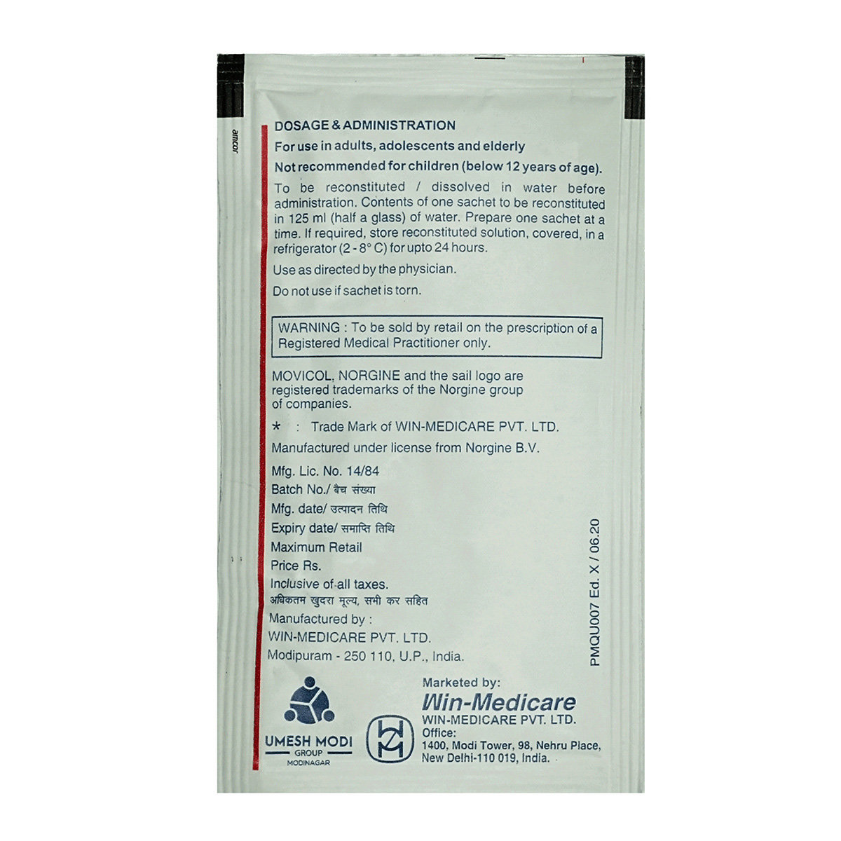 Movicol Sachet 13.81 gm, Pack of 1 POWDER Movicol Sachet 13.81 gm, Pack of 1 POWDER