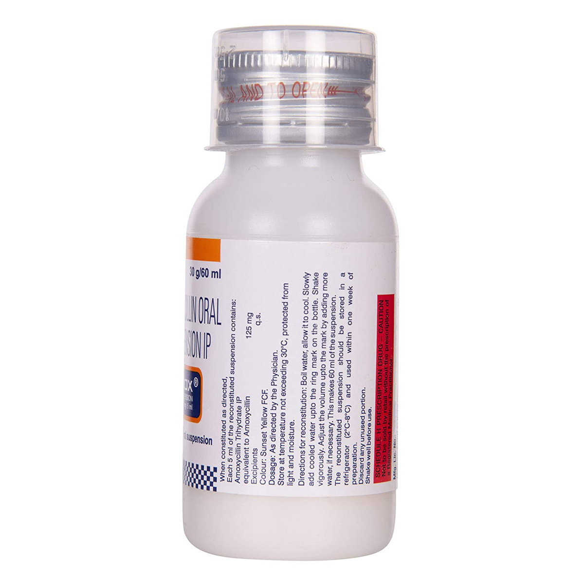 Mox 125 mg Syrup 60 ml, Pack of 1 Liquid Mox 125 mg Syrup 60 ml, Pack of 1 Liquid