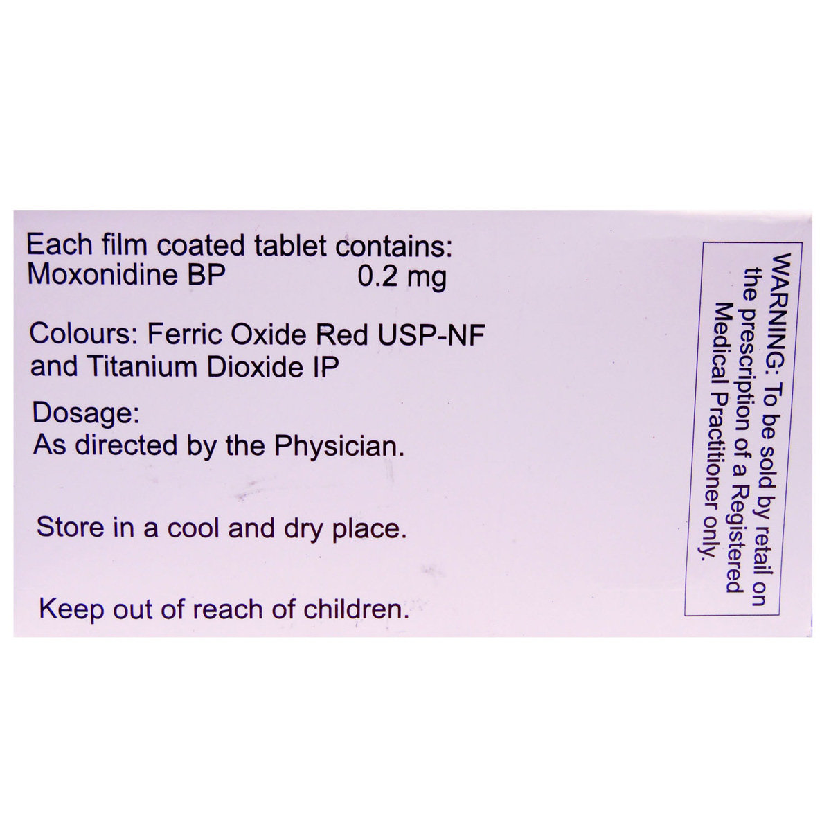 Moxovas 0.2 Tablet 10's, Pack of 10 TABLETS Moxovas 0.2 Tablet 10's, Pack of 10 TABLETS