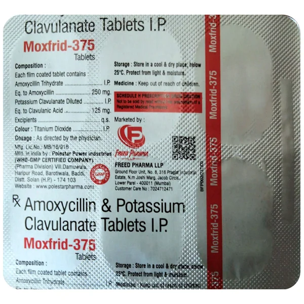 Moxfrid-375 Tablet 6's, Pack of 6 TABLETS