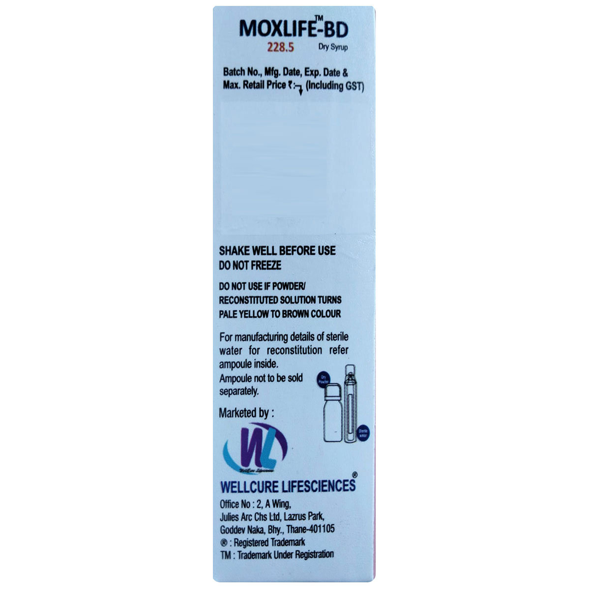 Moxlife-BD 228.5 Paediatric Dry Syrup 30 ml, Pack of 1 DRY SYRUP Moxlife-BD 228.5 Paediatric Dry Syrup 30 ml, Pack of 1 DRY SYRUP
