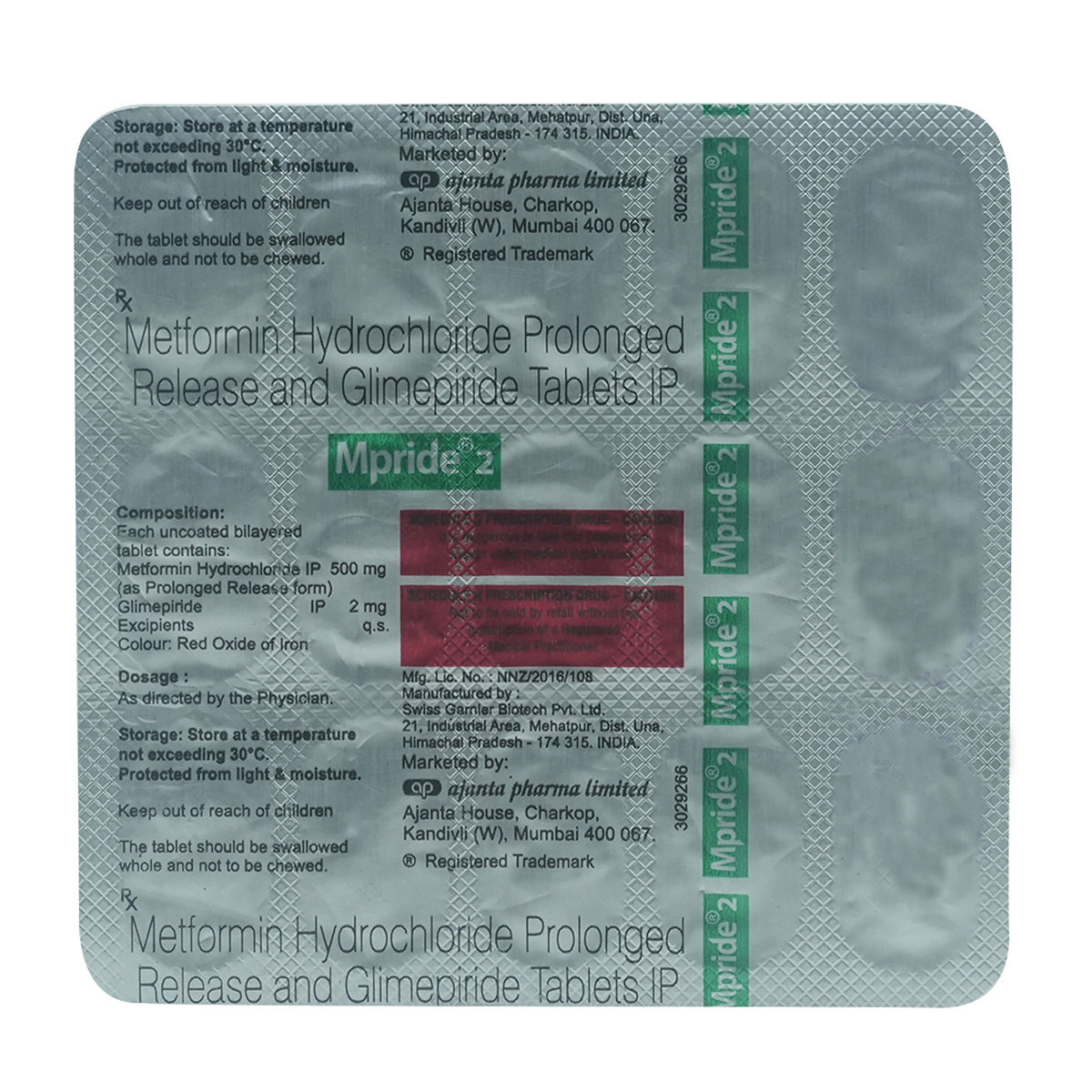 Mpride 2 Tablet 15's, Pack of 15 TABLETS Mpride 2 Tablet 15's, Pack of 15 TABLETS