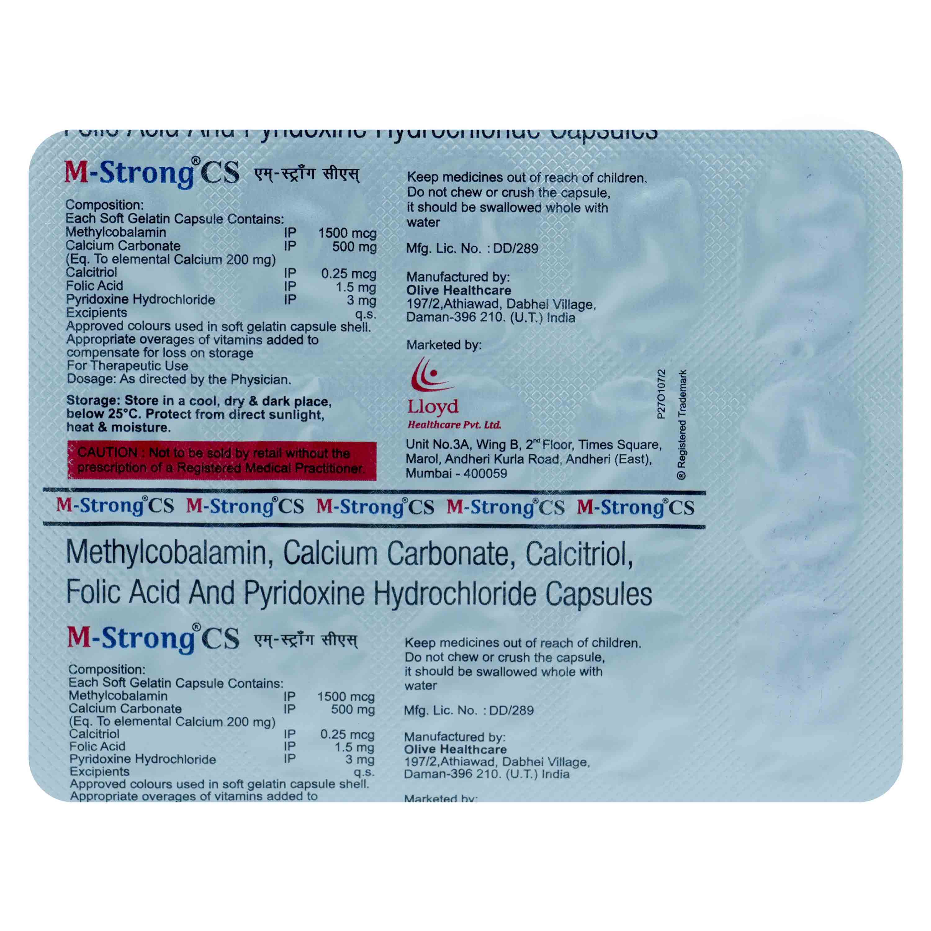 M Strong Cs Softgel Capsule Uses Side Effects Price Apollo Pharmacy