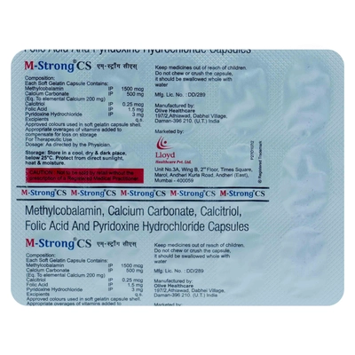 M-Strong CS Softgel Capsule 15's, Pack of 15 SoftgelsS