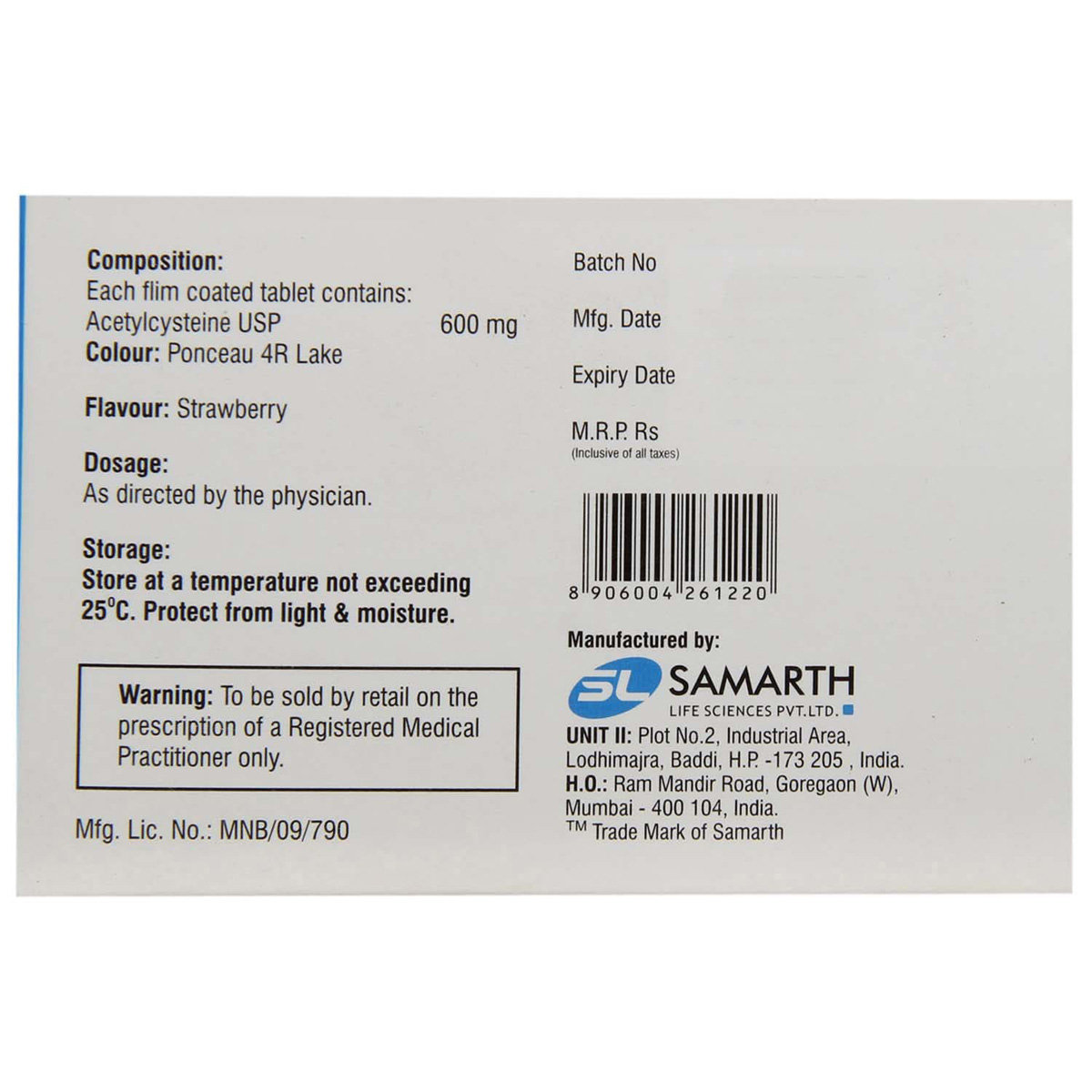 Mucomix Tablet 10's, Pack of 10 TABLETS Mucomix Tablet 10's, Pack of 10 TABLETS