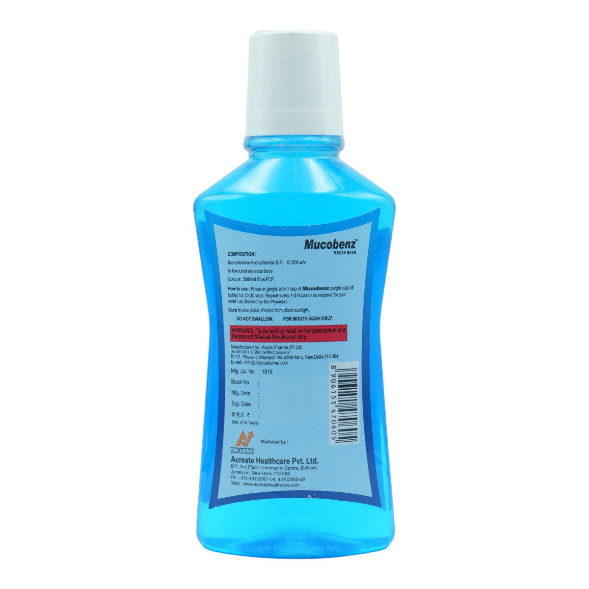 Mucobenz Mouthwash 500 ml, Pack of 1 LIQUID Mucobenz Mouthwash 500 ml, Pack of 1 LIQUID