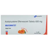 Mucomix ET Effervescent Orange Sugar Free Tablet 10's, Pack of 10 EFFERVESCENT TABLETS