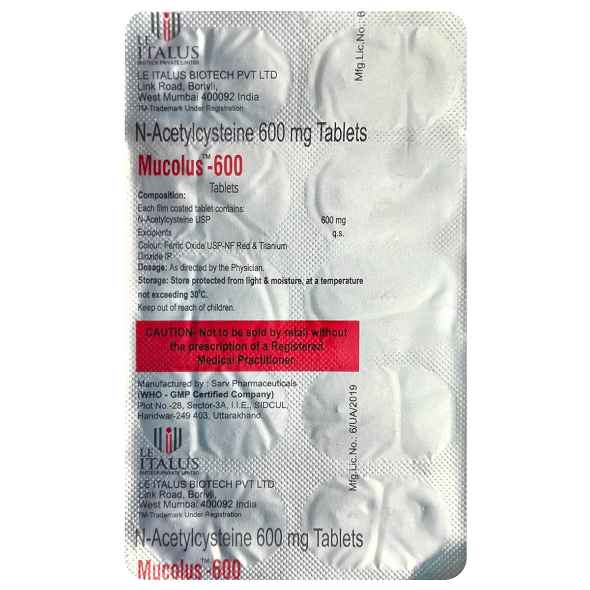 Mucolus-600 Tablet 10's | Uses, Side Effects, Price | Apollo Pharmacy