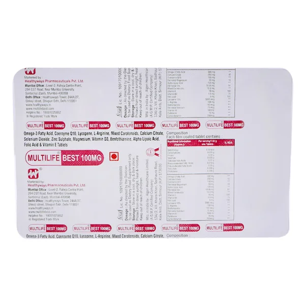 Multilife Best 100 Tablet 10's