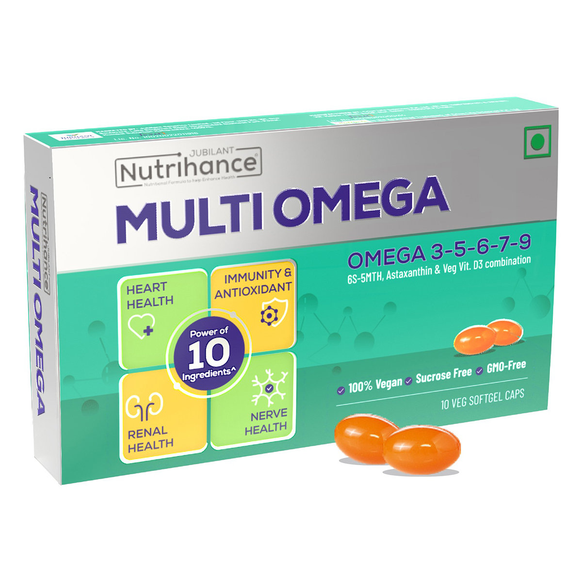 Multi Omega Veg Softgel Capsule 10's, Pack of 10 Multi Omega Veg Softgel Capsule 10's, Pack of 10