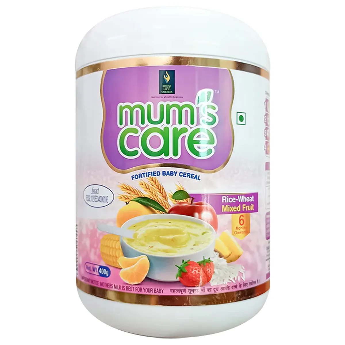 Mums Care Rice-Wheat Mixed Fruit Powder, 400 gm