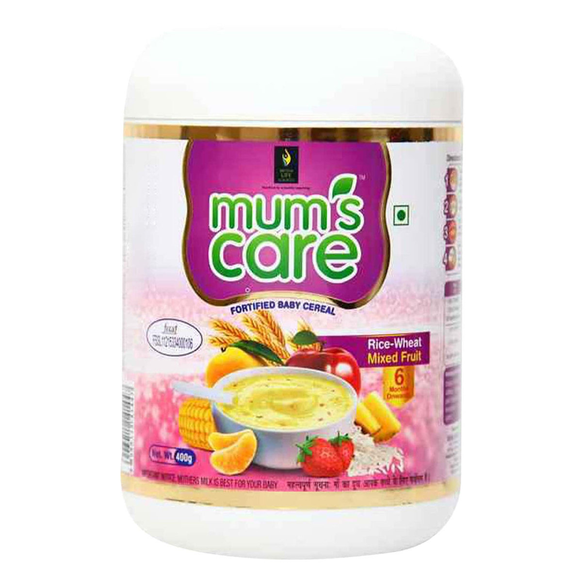 Mums Care Rice-Wheat Mixed Fruit Flavour Powder 400 gm, Pack of 1 Mums Care Rice-Wheat Mixed Fruit Flavour Powder 400 gm, Pack of 1