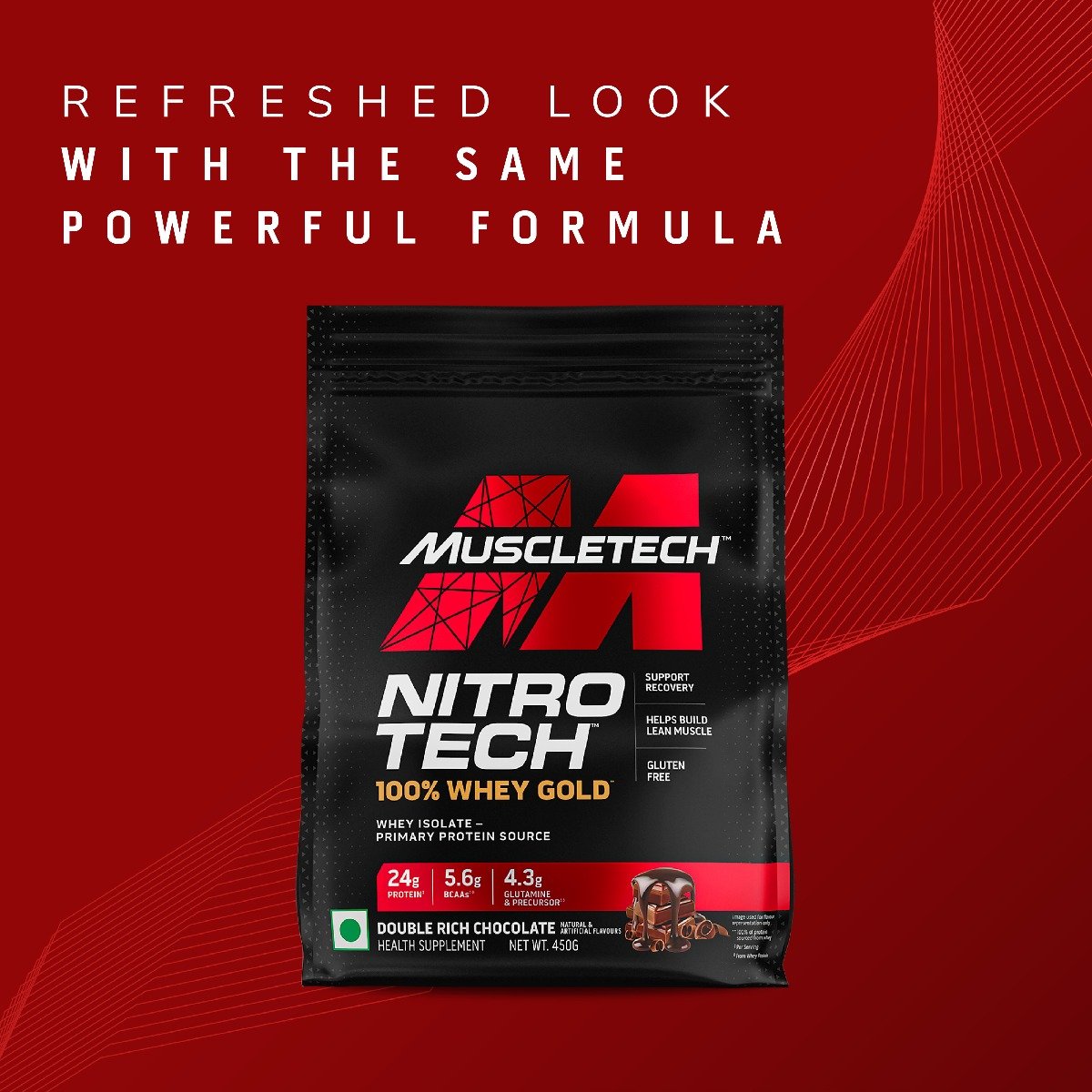 MuscleTech Nitrotech 100% Whey Gold Double Rich Chocolate Flavour Powder, 450 gm, Pack of 1 MuscleTech Nitrotech 100% Whey Gold Double Rich Chocolate Flavour Powder, 450 gm, Pack of 1