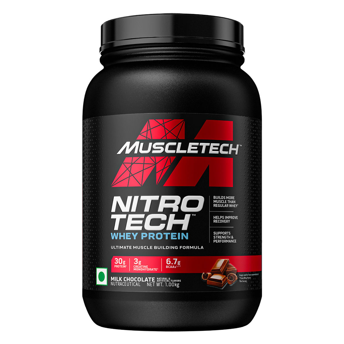 Buy Muscletech Nitrotech Whey Protein Milk Chocolate Flavour Powder, 1 kg Online