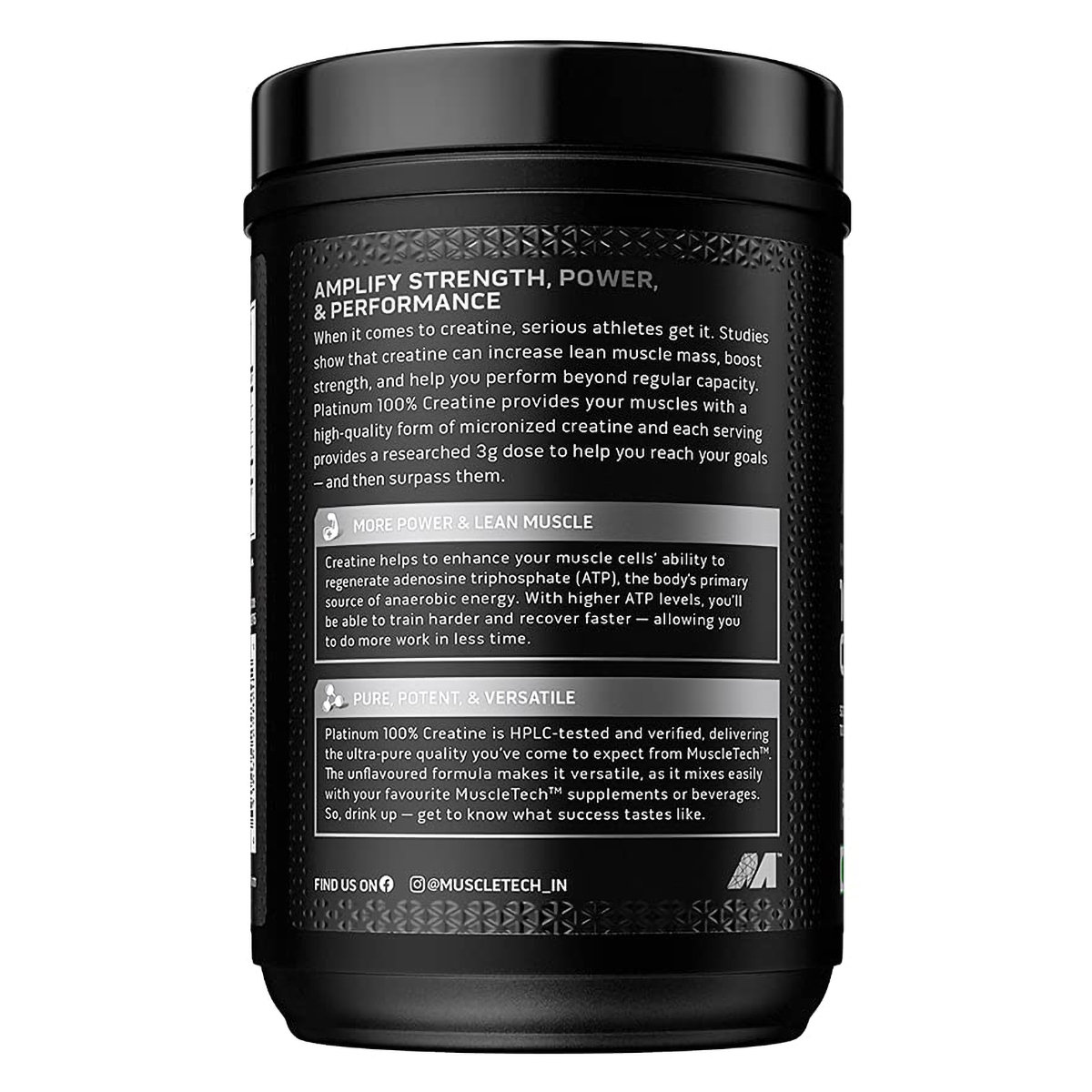 Muscletech Platinum 100% Creatine Unflavour Powder, 400 gm, Pack of 1 Muscletech Platinum 100% Creatine Unflavour Powder, 400 gm, Pack of 1
