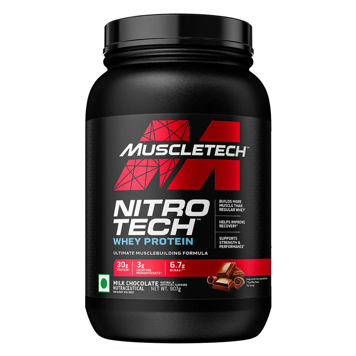 Muscletech Nitrotech Whey Protein Milk Chocolate Flavour Powder, 907 gm, Pack of 1 Muscletech Nitrotech Whey Protein Milk Chocolate Flavour Powder, 907 gm, Pack of 1