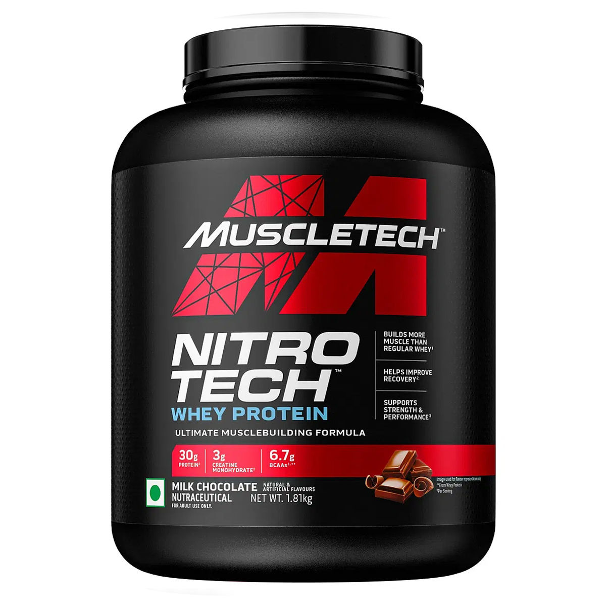 Buy Muscletech Nitrotech Whey Protein Milk Chocolate Flavour Powder, 1.81 kg Online