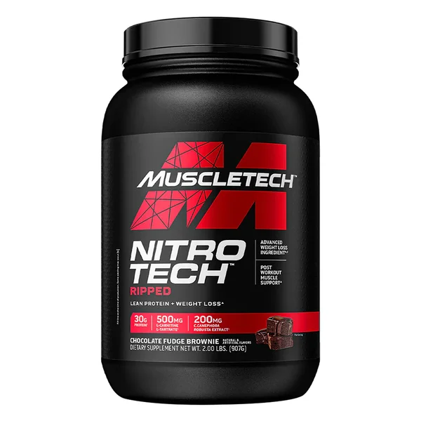 Muscletech Nitrotech Ripped Chocolate Fudge Brownie Protein Powder, 907 gm
