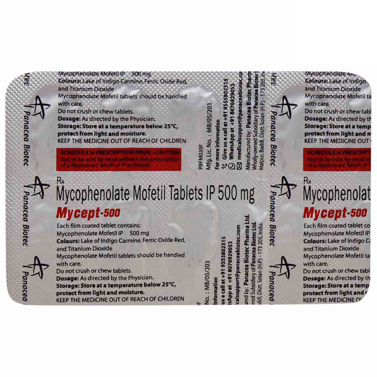 Mycept 500 Tablet 10's, Pack of 10 TABLETS Mycept 500 Tablet 10's, Pack of 10 TABLETS