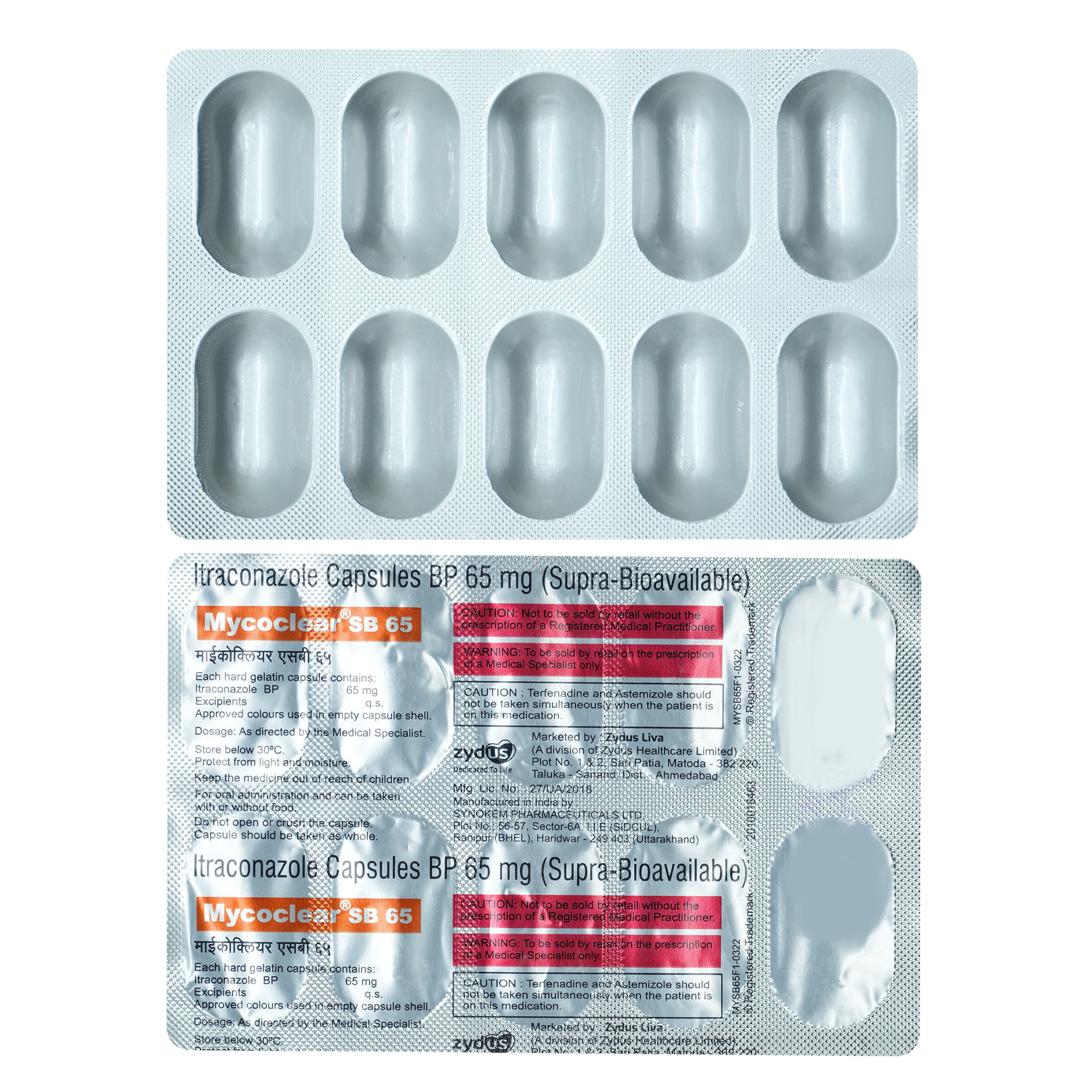 Mycoclear Sb 65Mg Cap 10'S, Pack of 10 Mycoclear Sb 65Mg Cap 10'S, Pack of 10