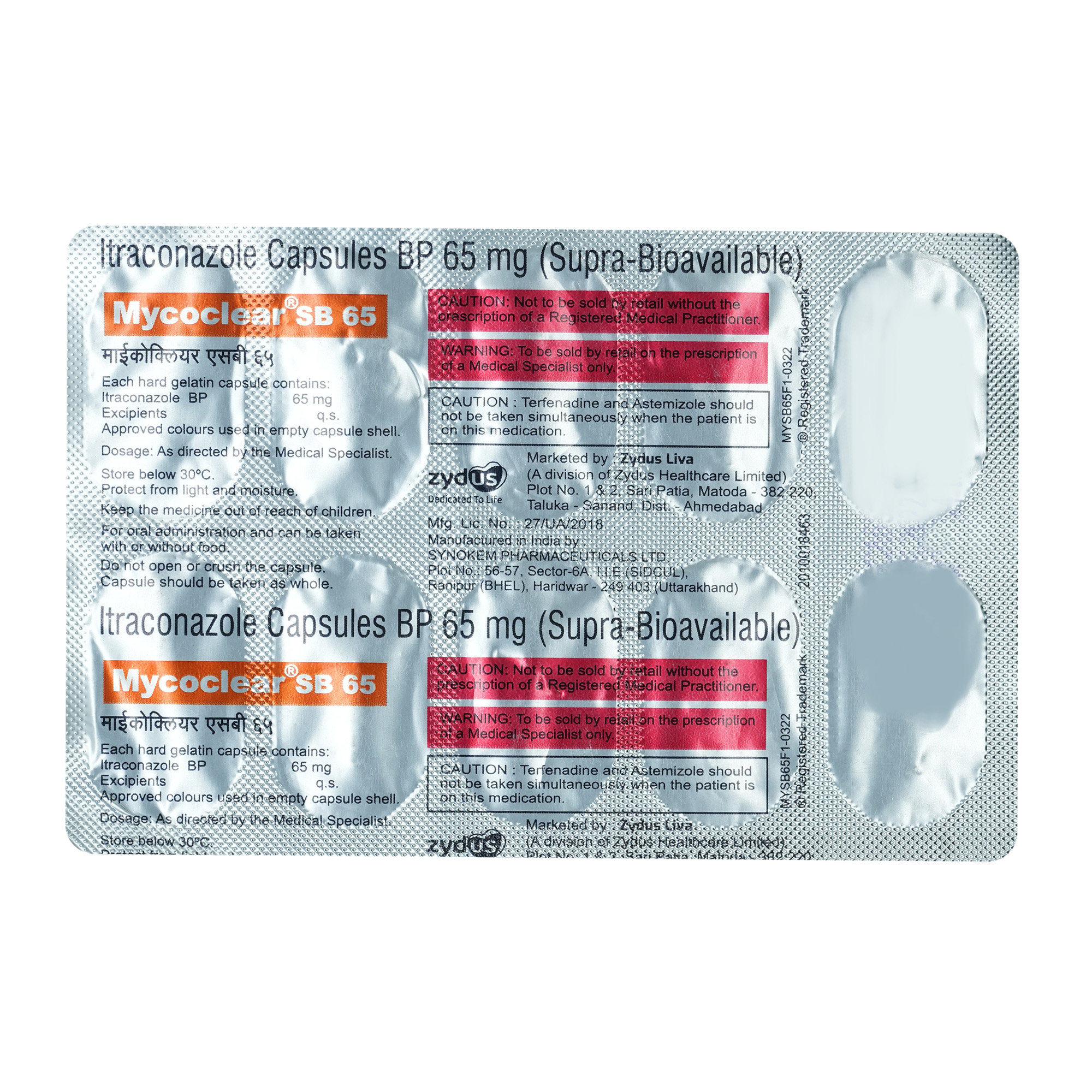 Mycoclear Sb 65Mg Cap 10'S, Pack of 10 Mycoclear Sb 65Mg Cap 10'S, Pack of 10