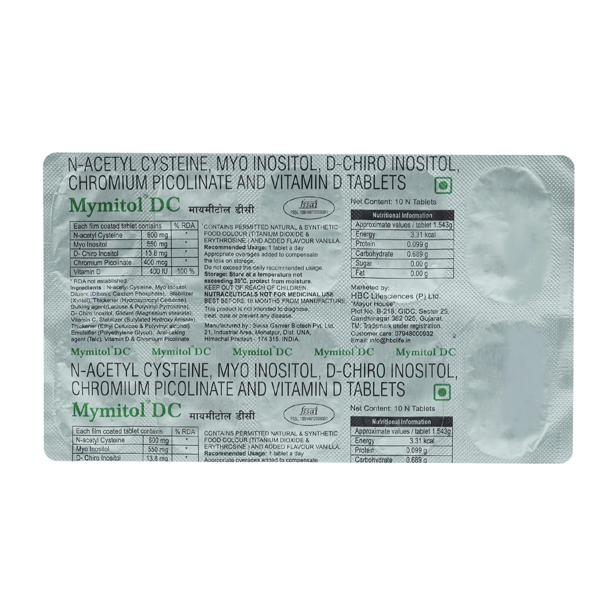 Mymitol DC Tablet 10's Mymitol DC Tablet 10's