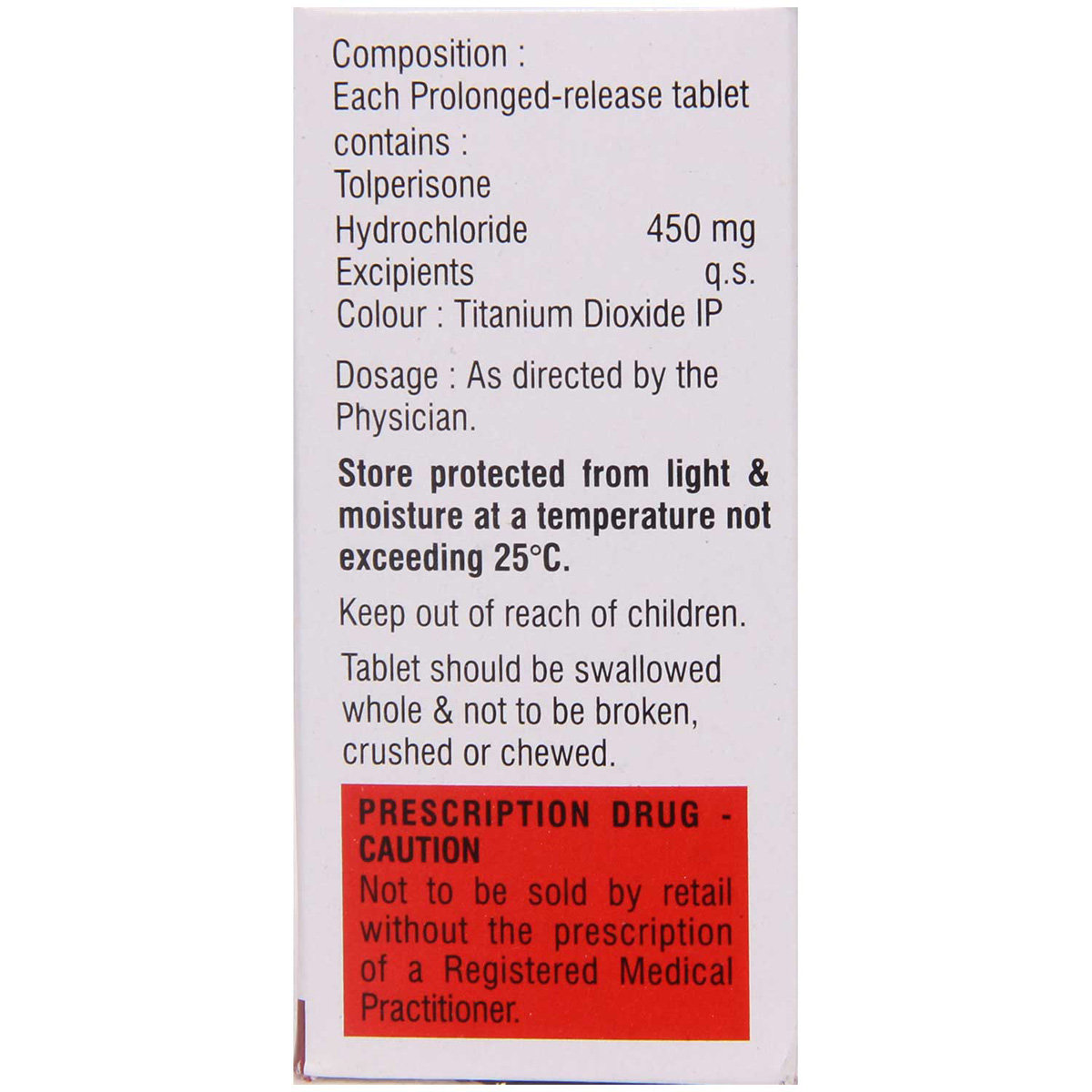 Myotop-450 SR Tablet 6's, Pack of 6 TABLETS Myotop-450 SR Tablet 6's, Pack of 6 TABLETS