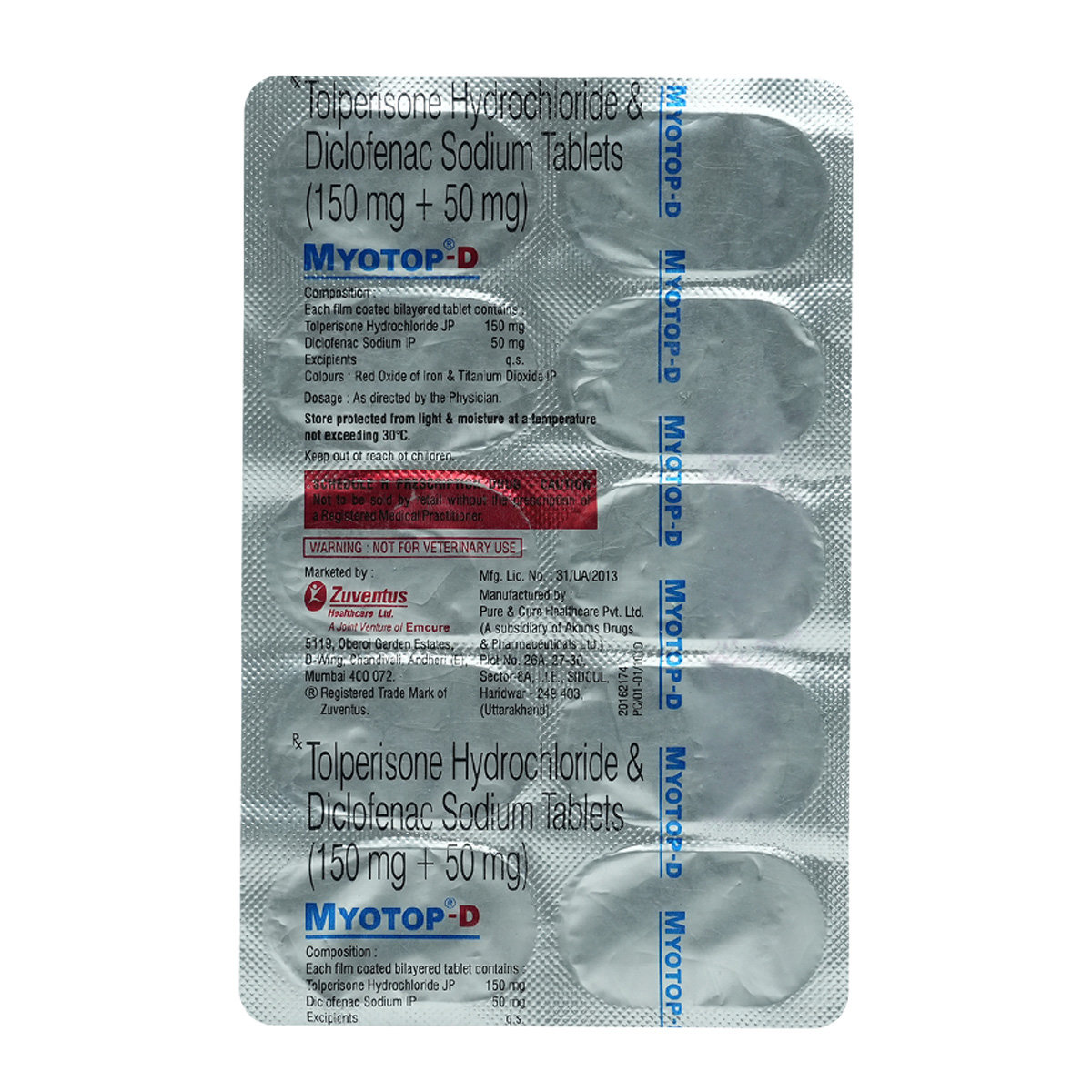 Myotop-D Tablet 10's, Pack of 10 TABLETS Myotop-D Tablet 10's, Pack of 10 TABLETS