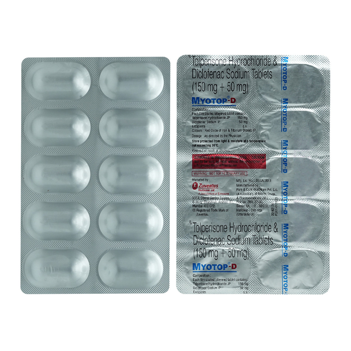 Myotop-D Tablet 10's, Pack of 10 TABLETS Myotop-D Tablet 10's, Pack of 10 TABLETS