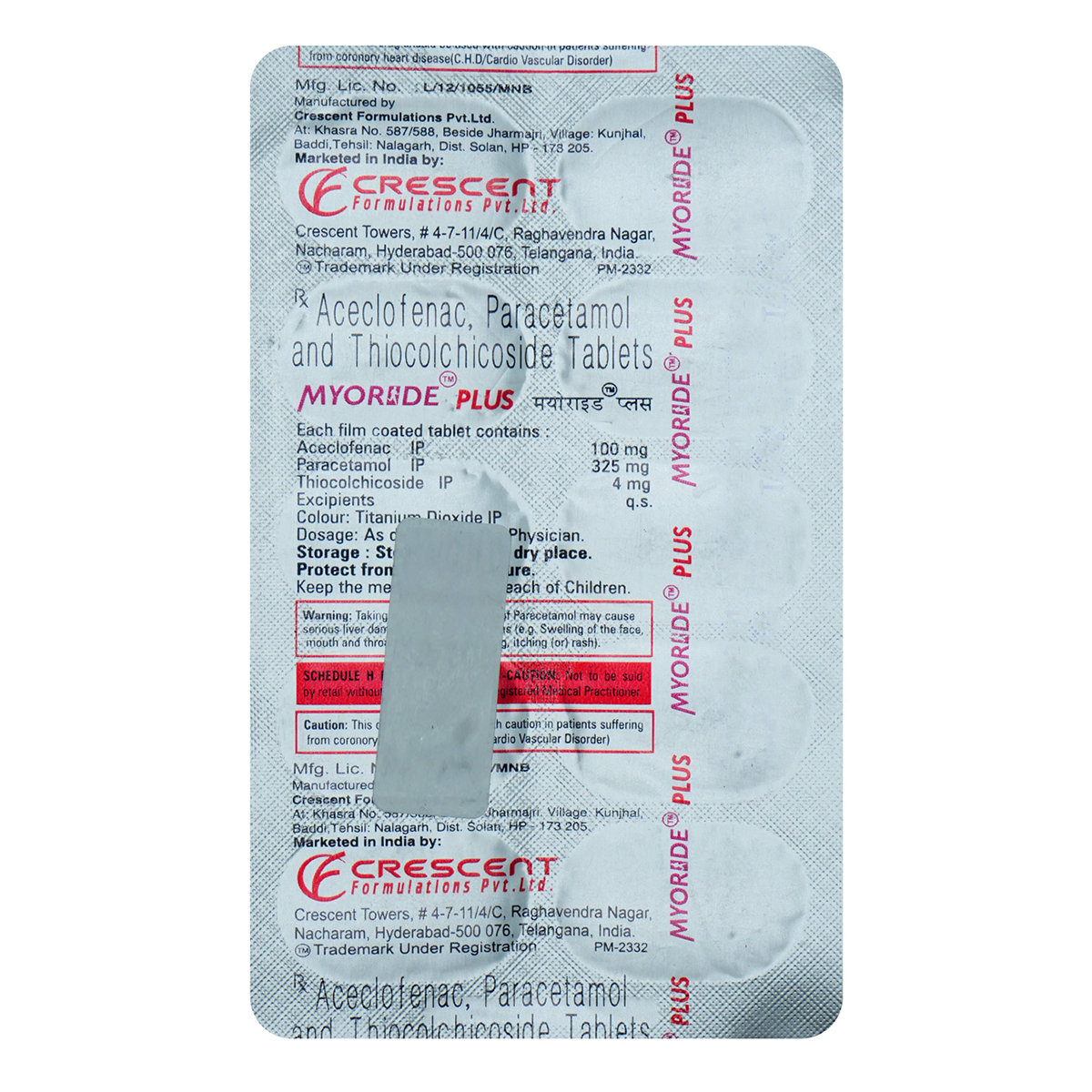 Myoride Plus Tablet 10's, Pack of 10 TabletS Myoride Plus Tablet 10's, Pack of 10 TabletS