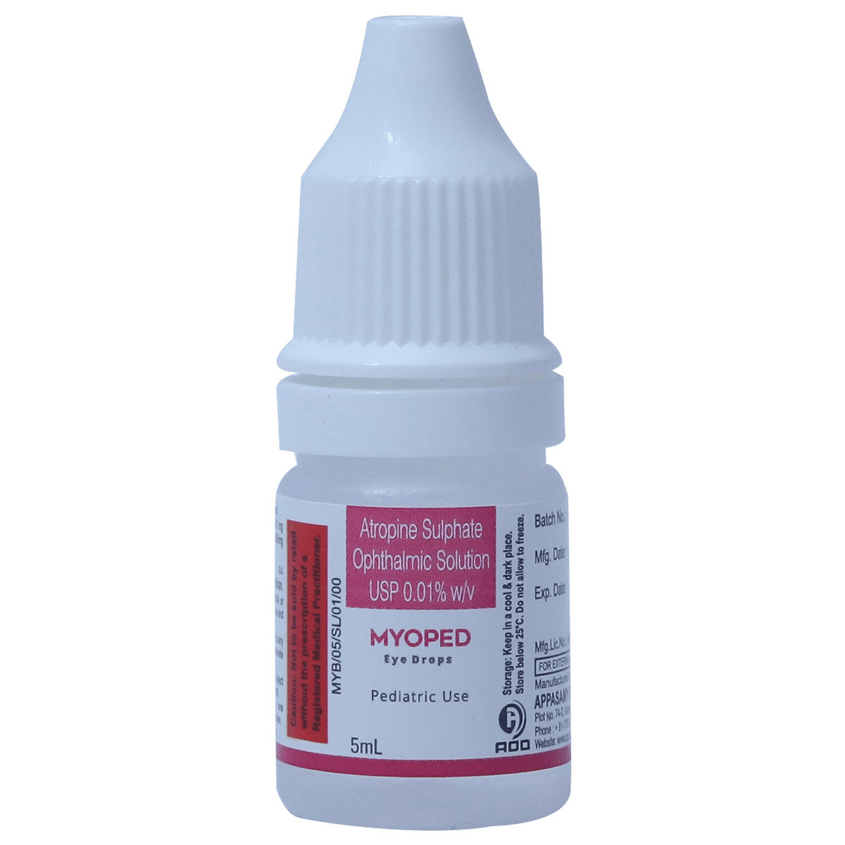 Myoped 0.01% Paed Eye Drops 5 ml, Pack of 1 EYE DROPS Myoped 0.01% Paed Eye Drops 5 ml, Pack of 1 EYE DROPS
