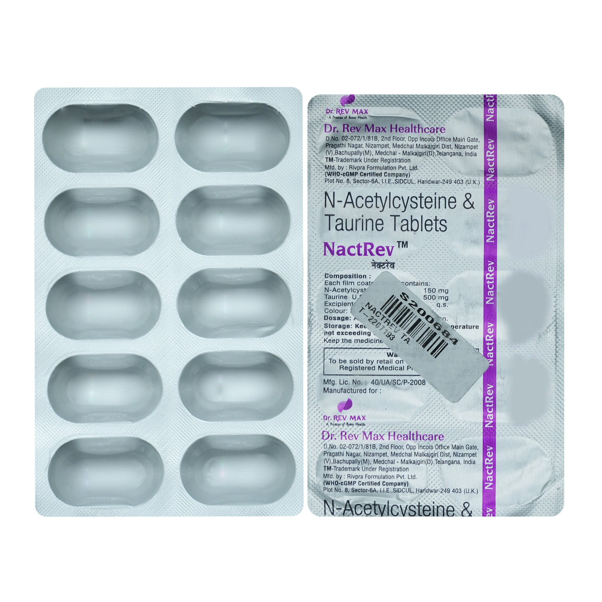 Nactrev 150/500 Tablet 10's, Pack of 10 Nactrev 150/500 Tablet 10's, Pack of 10