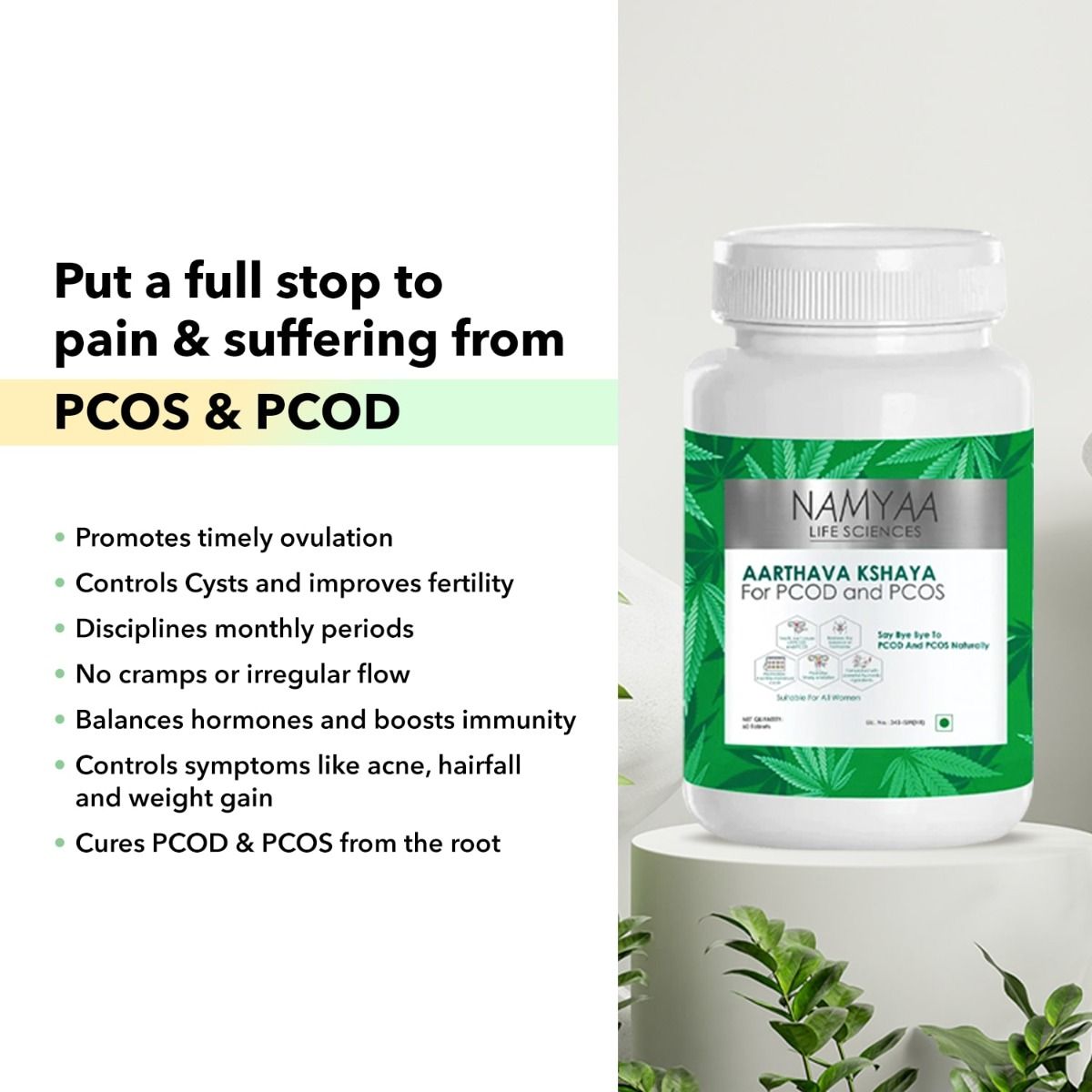 Namyaa Aarthava Kshaya for PCOD & PCOS, 60 Tablets, Pack of 1 