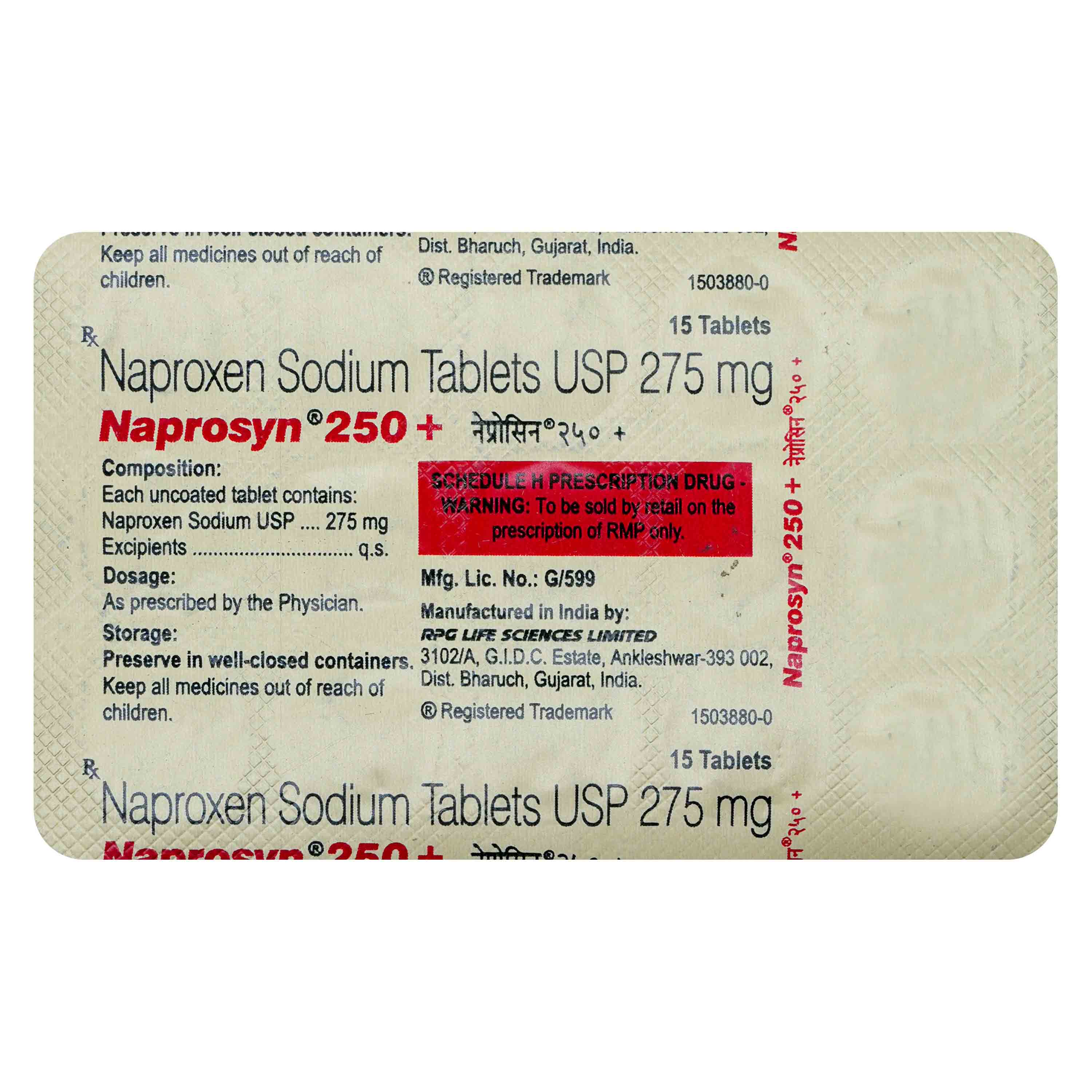 Buy Naprosyn 250+ Tablet 15's Online