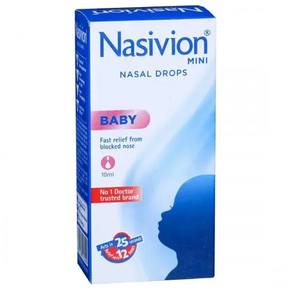 Nasivion Mini 0.01% Nasal Drops 10 ml, Pack of 1 Nasal Solution