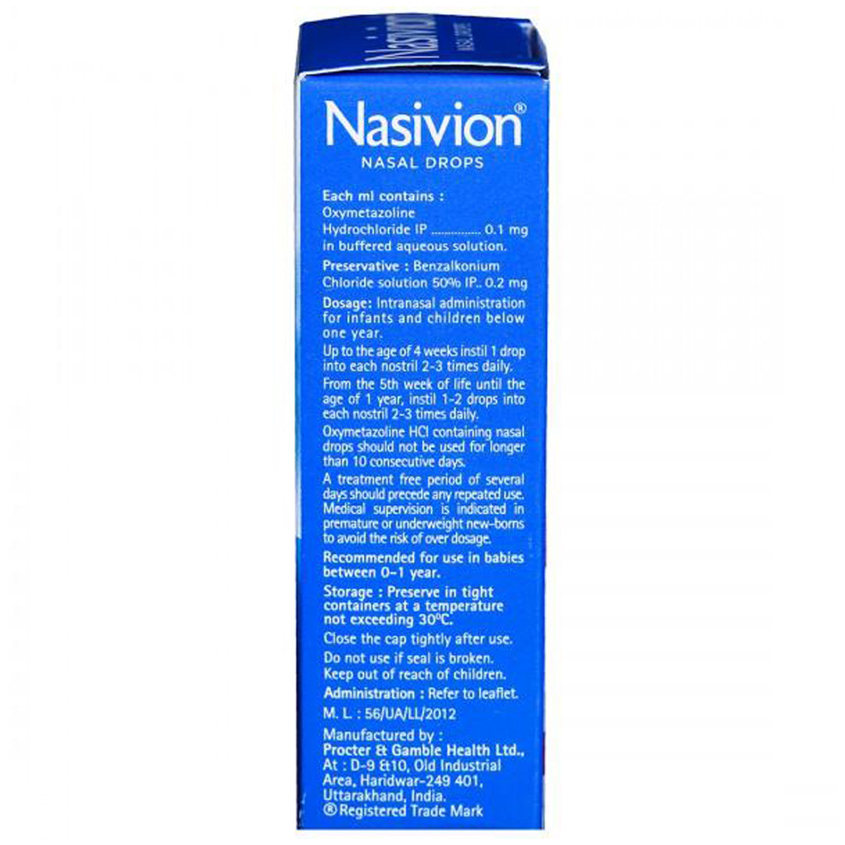 Nasivion Mini 0.01% Nasal Drops 10 ml, Pack of 1 Nasal Solution Nasivion Mini 0.01% Nasal Drops 10 ml, Pack of 1 Nasal Solution