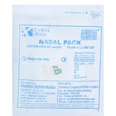 Doctor's Choice Disposable Sterile Nasal Pack 10 mm x 2.5 m, 1 Count, Pack of 1