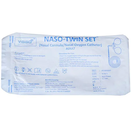 Naso-Twin Set Nasal Cannula/Nasal Oxygen Catheter Adult (Vig