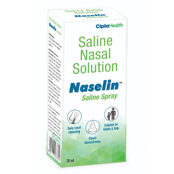Naselin Saline Nasal Spray, 20 ml, Pack of 1