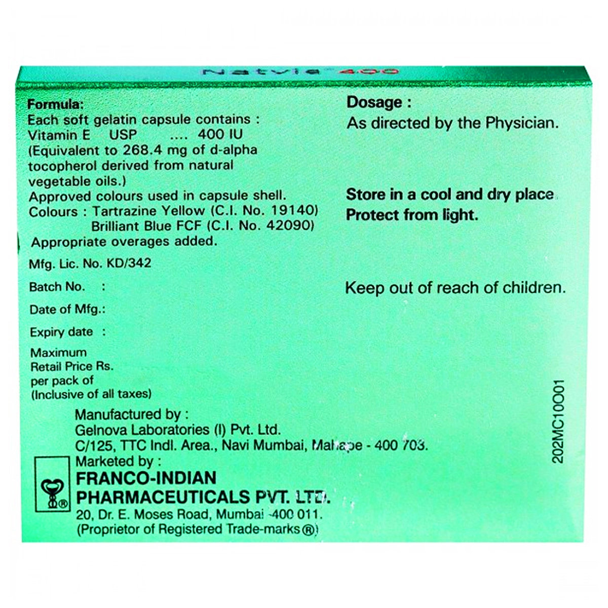 Natvie 400 Softgel Capsule 10's, Pack of 10 SOFTGELSS Natvie 400 Softgel Capsule 10's, Pack of 10 SOFTGELSS