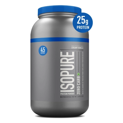 Isopure Zero Carb 100% Whey Protein Isolate Creamy Vanilla Flavour Powder, 3 lb, Pack of 1