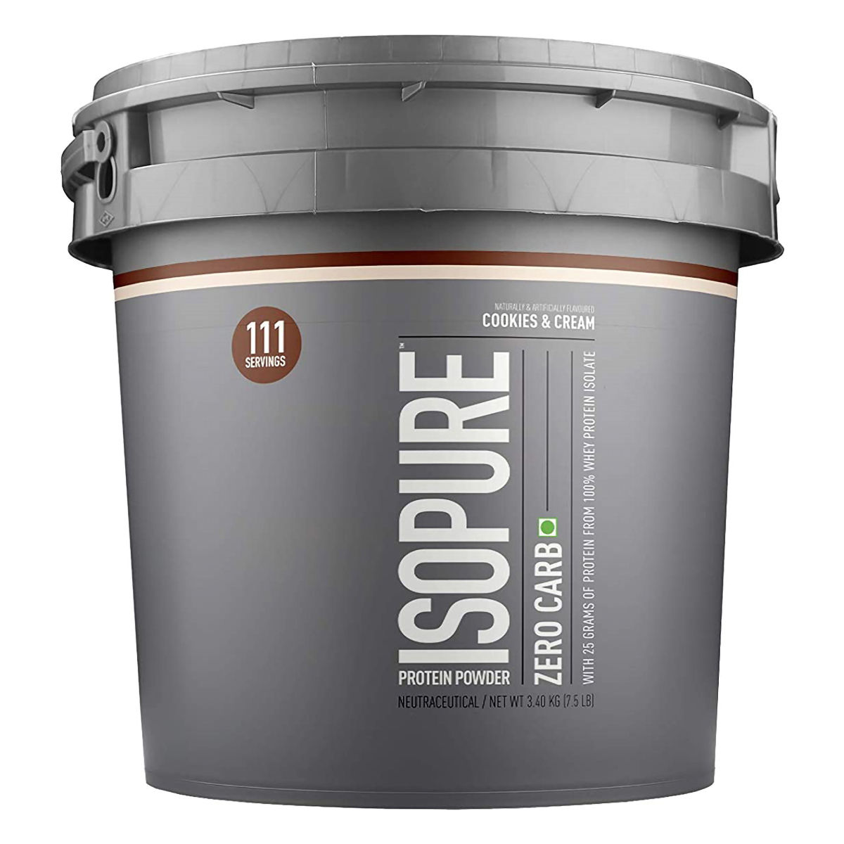 Buy Isopure Zero Carb 100% Whey Protein Isolate Cookies & Cream Flavour Powder, 7.5 lb Online