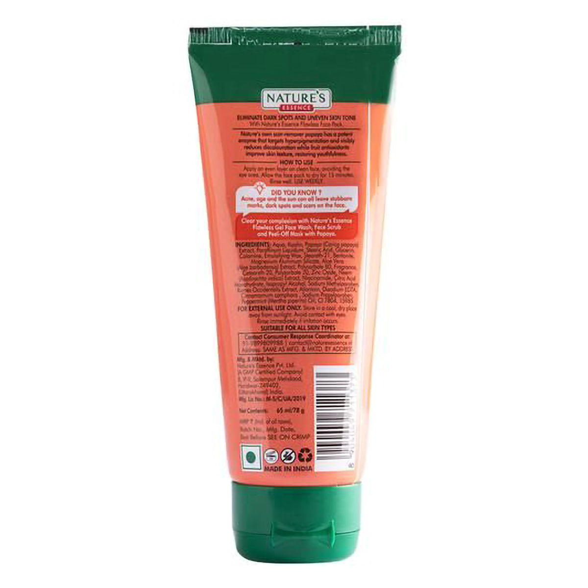 Nature's Essence Flawless Gel Face Wash Papaya, 65 ml Price, Uses, Side