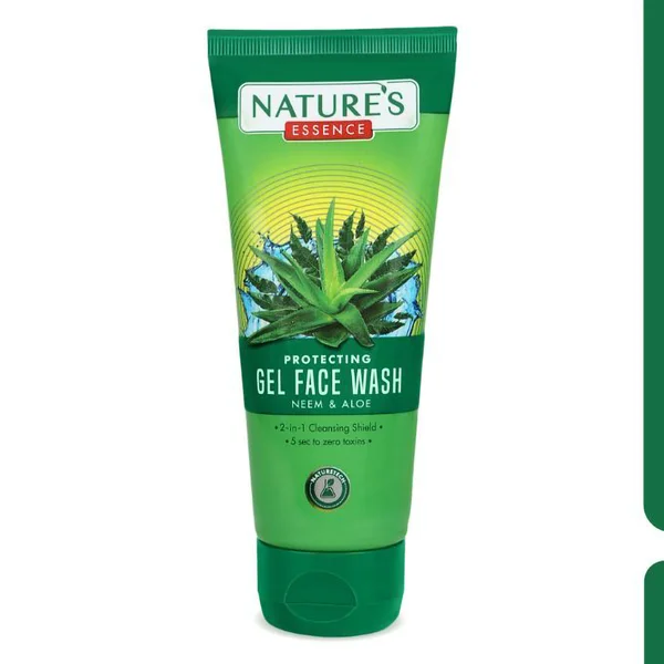 Nature's Essence Protecting Gel Face Wash 65 ml | Neem &amp; Aloe Vera | Cleanses, Hydrates &amp; Moisturises | For All Skin Type, Pack of 1