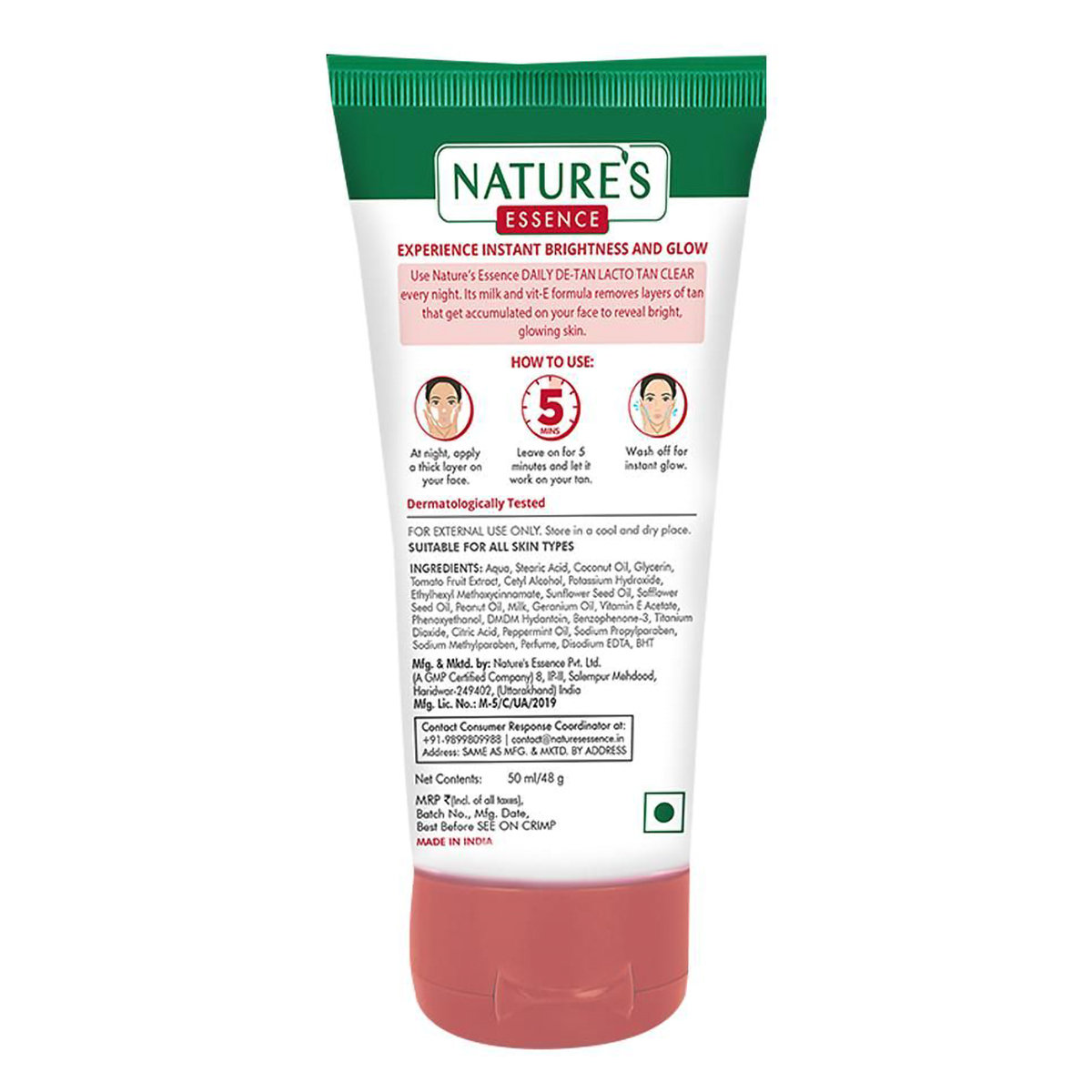 Nature's Essence Daily De-Tan Lacto Tan Clear 50 ml | For Tan Removal | Instant Glow | For All Skin Type, Pack of 1 Nature's Essence Daily De-Tan Lacto Tan Clear 50 ml | For Tan Removal | Instant Glow | For All Skin Type, Pack of 1