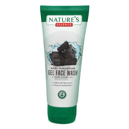 Nature's Essence Anti-Pollution Gel Face Wash 65 ml | With Active Charcoal | Deep Cleansing | Gives Clarifies Skin in 30 Sec | For All Skin Type
