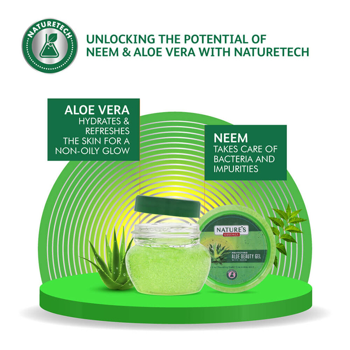 Nature's Essence Protecting Aloevera Beauty Gel 100 ml | Aloevera & Neem | Hydrates | Lightweight | For All Skin Type, Pack of 1 Nature's Essence Protecting Aloevera Beauty Gel 100 ml | Aloevera & Neem | Hydrates | Lightweight | For All Skin Type, Pack of 1